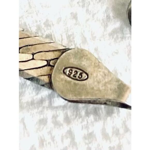 AZU Vintage Italian 925 Silver Herringbone Necklace - Picture 11 of 13